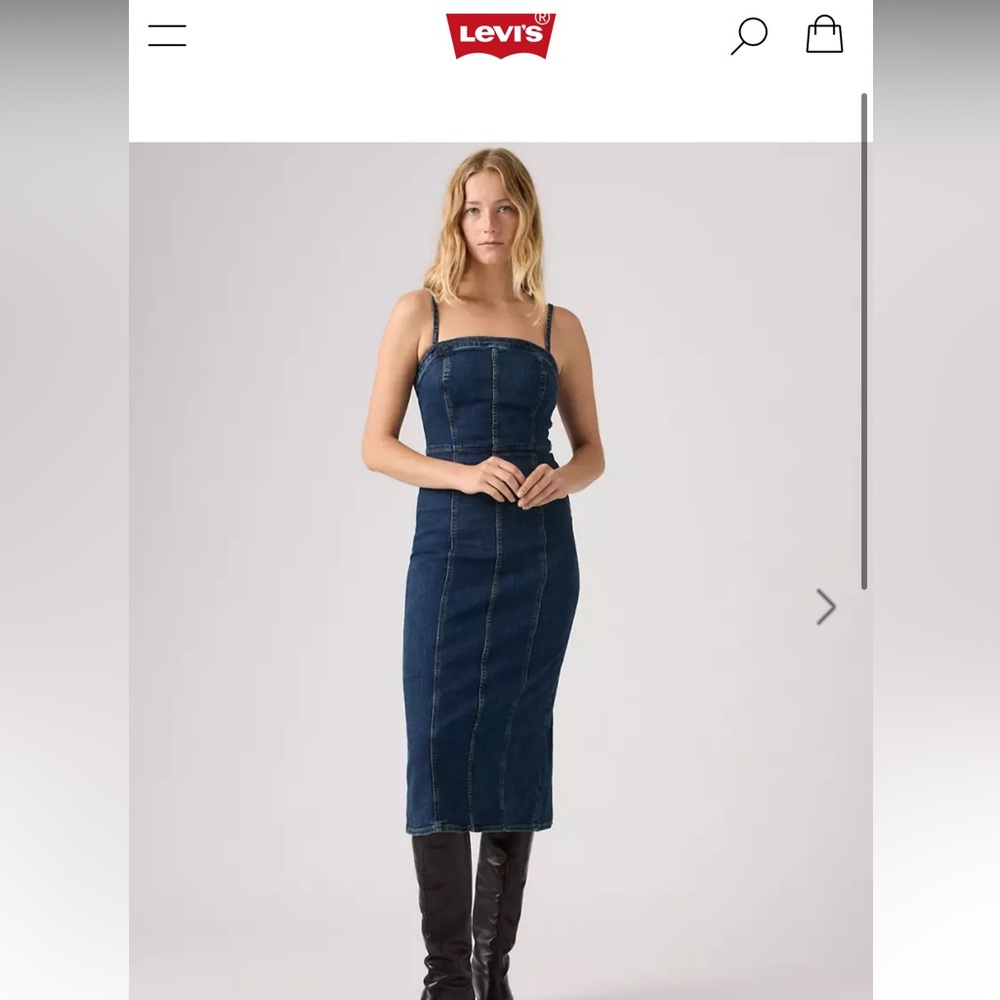 Levi's Dark Blue Denim Midi Dress